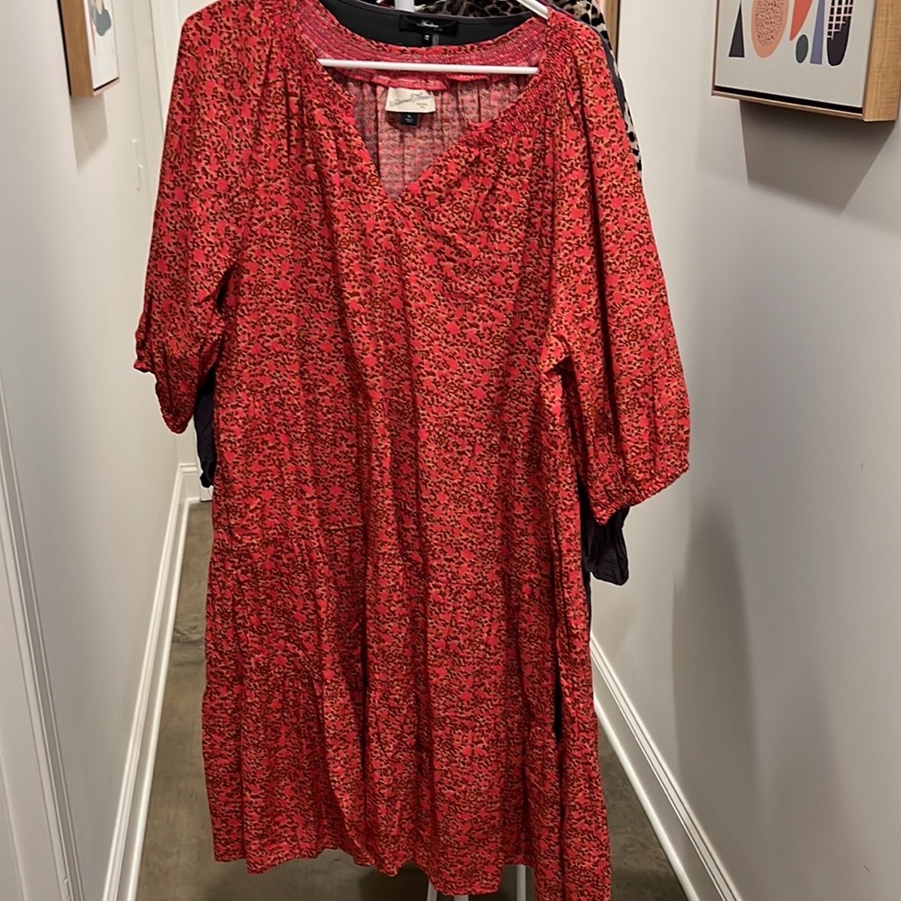 Orange floral maxi boho dress